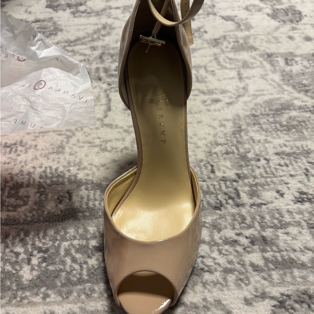Ivanka Trump Nude Peep-Toe Heels